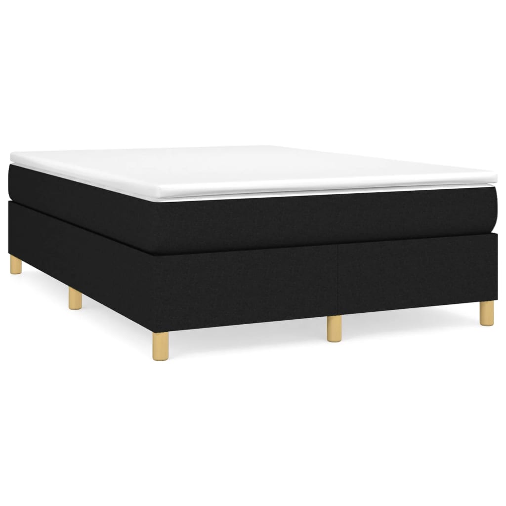 Okvir za krevet s oprugom crni 140 x 190 cm od tkanine