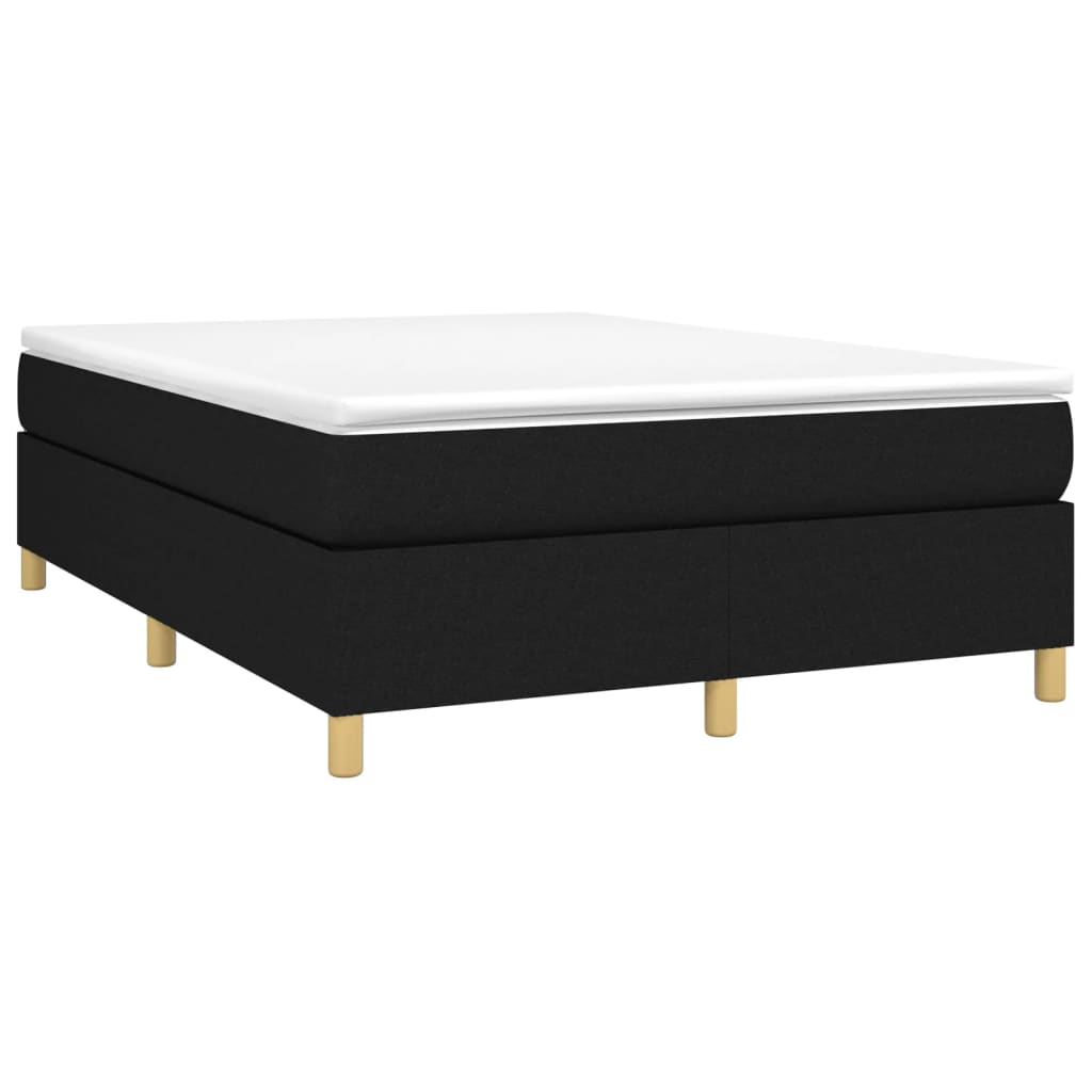 Okvir za krevet s oprugom crni 140 x 190 cm od tkanine