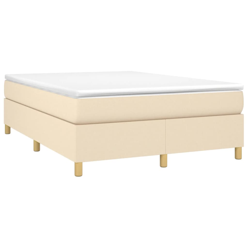 Okvir za krevet s oprugom krem 140 x 190 cm od tkanine