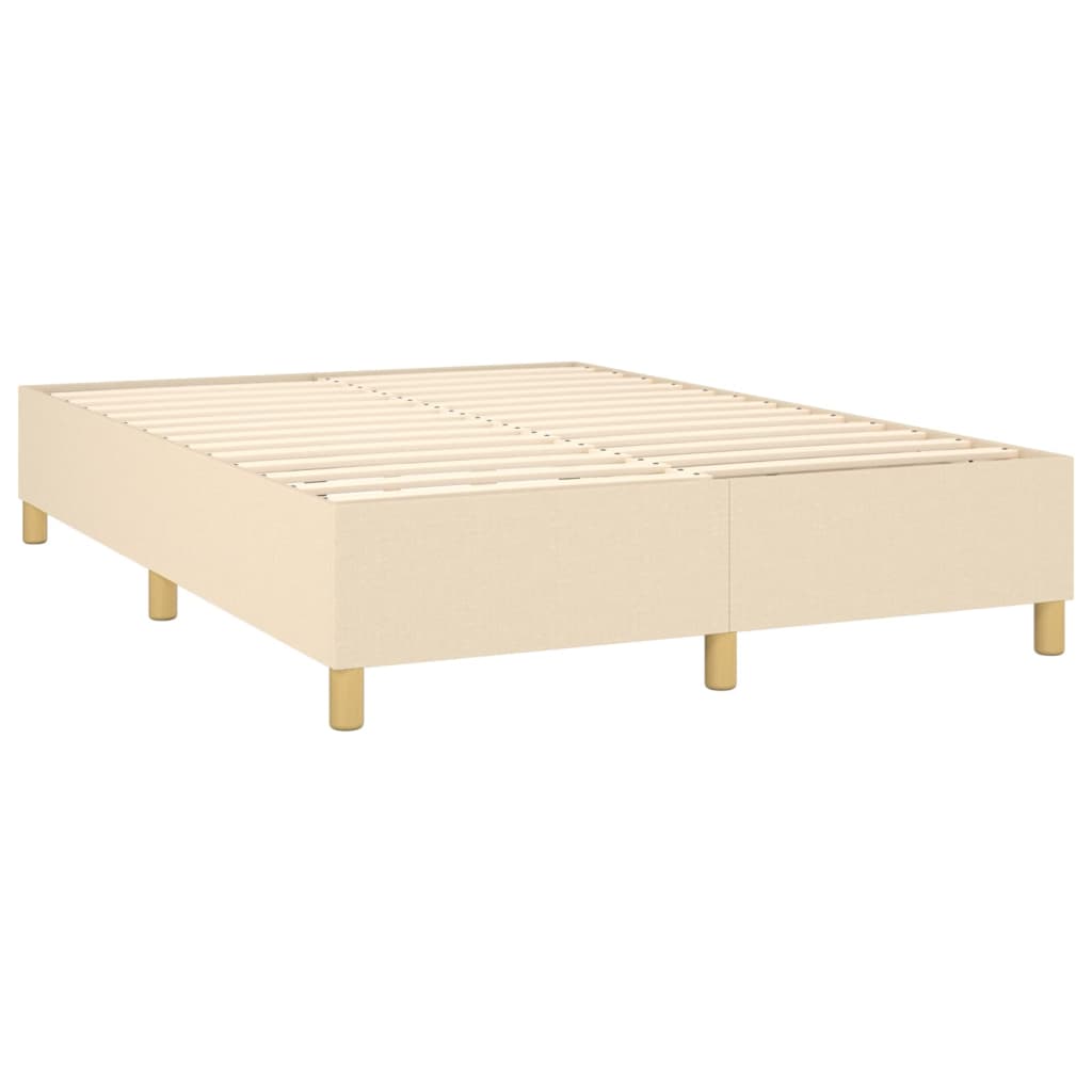 Okvir za krevet s oprugom krem 140 x 190 cm od tkanine