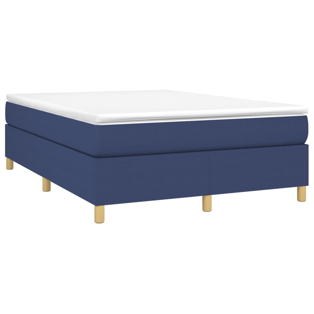 Okvir za krevet s oprugom plavi 140 x 190 cm od tkanine