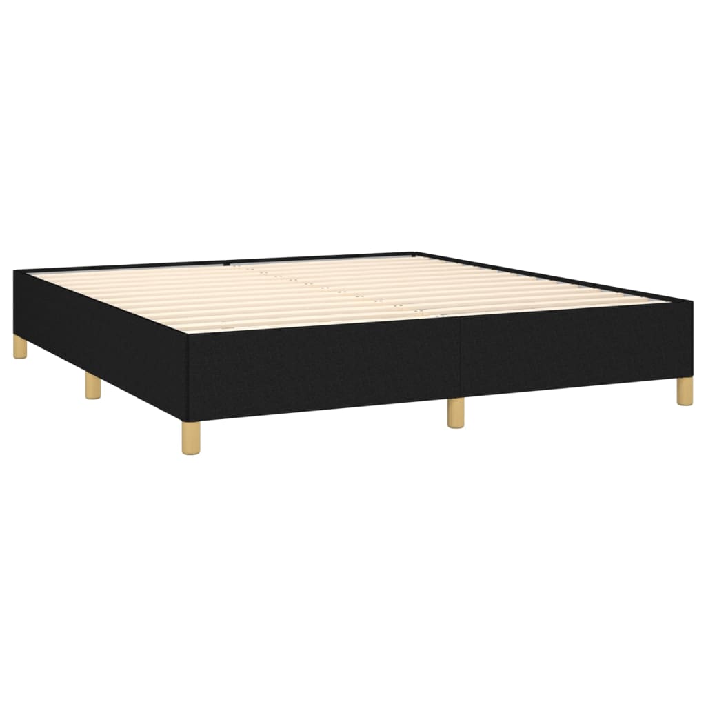 Okvir za krevet s oprugom crni 160x200 cm od tkanine