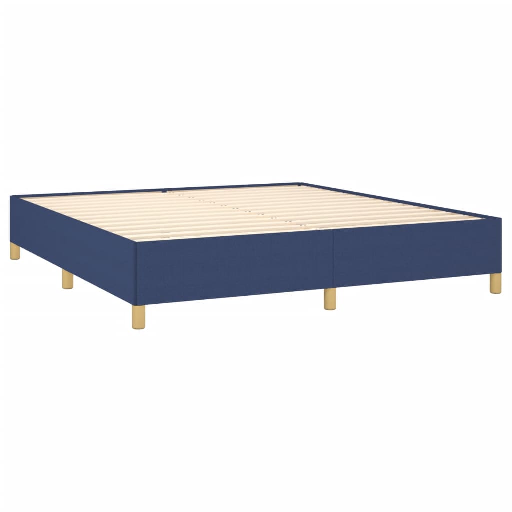 Okvir za krevet s oprugom plavi 160x200 cm od tkanine
