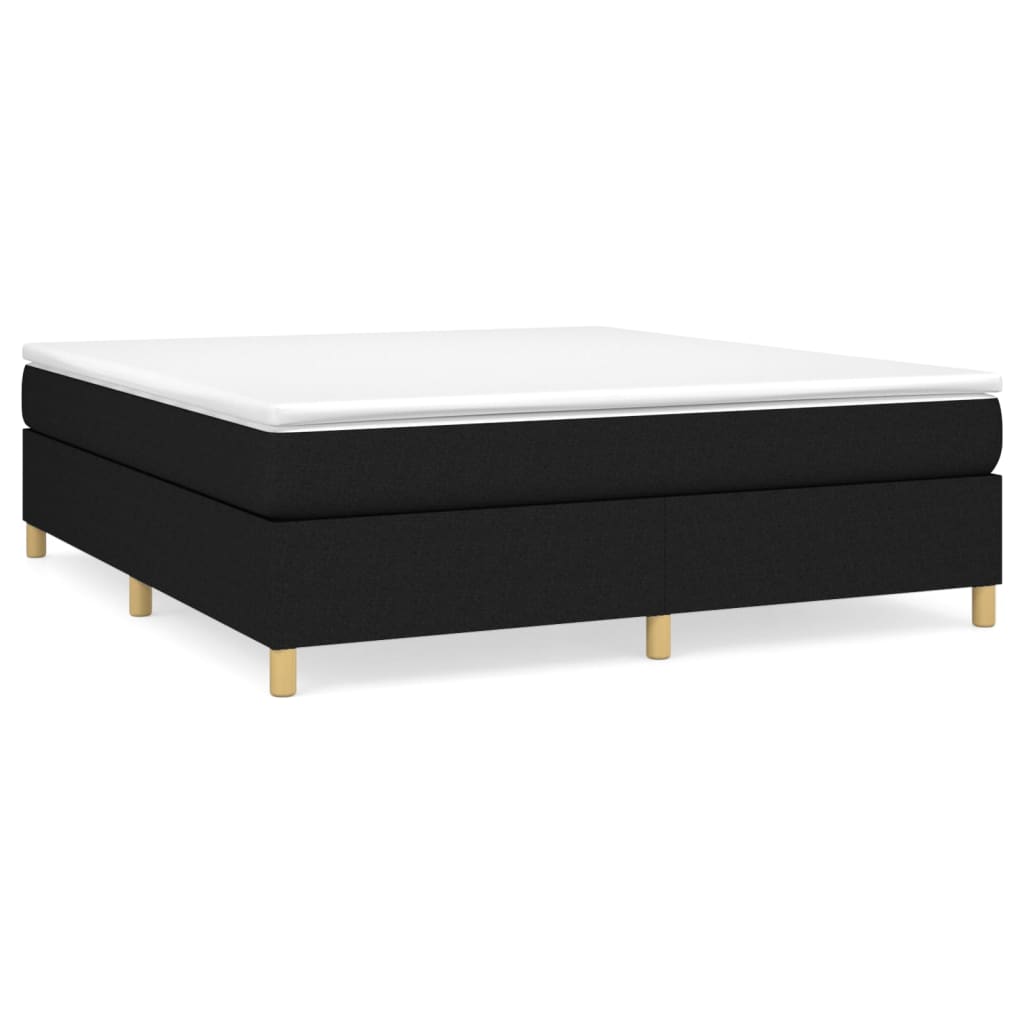 Okvir za krevet s oprugom crni 180x200 cm od tkanine