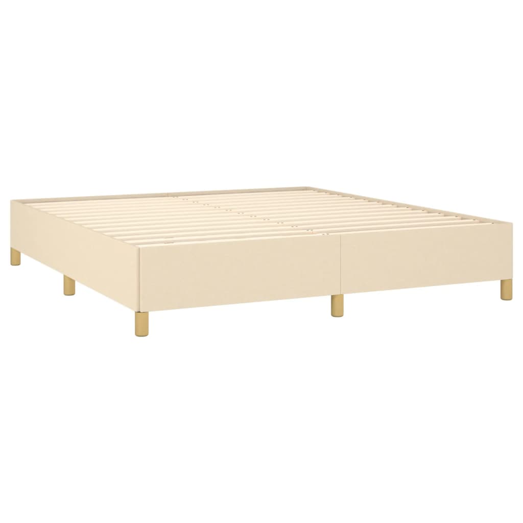 Okvir za krevet s oprugom krem 180 x 200 cm od tkanine