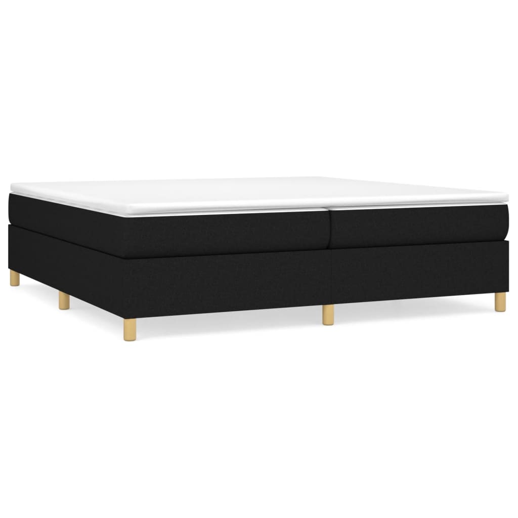 Okvir za krevet s oprugom crni 200x200 cm od tkanine