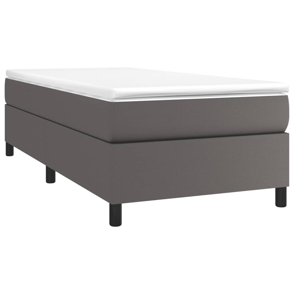 Okvir za krevet s oprugom sivi 80 x 200 cm od umjetne kože