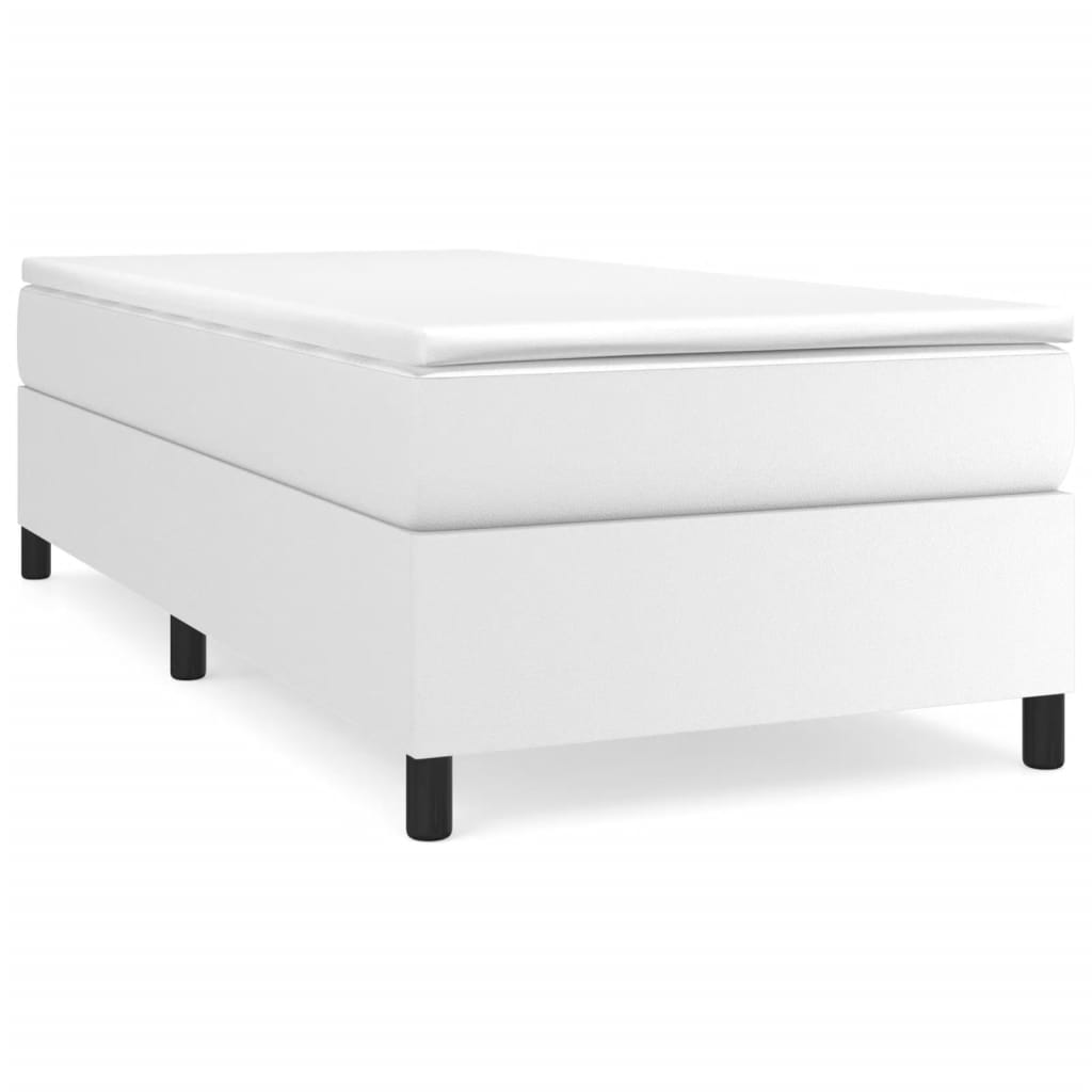 Okvir za krevet s oprugom bijela 90x200 cm od umjetne kože