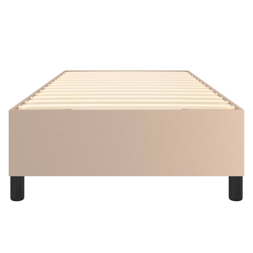 Okvir za krevet s oprugom boja cappuccina 100x200 cm umjetna koža