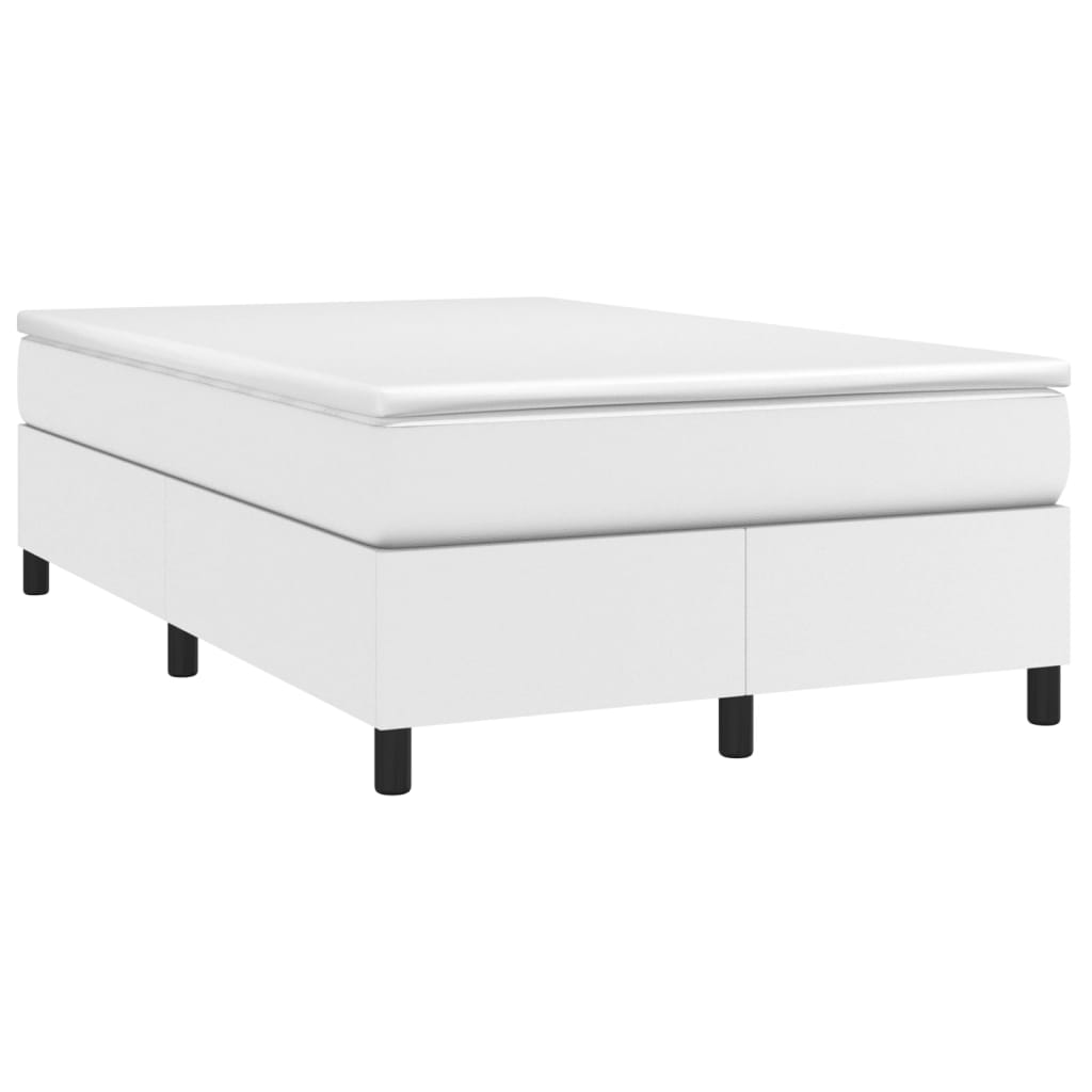 Okvir za krevet s oprugom bijela 120x200 cm od umjetne kože