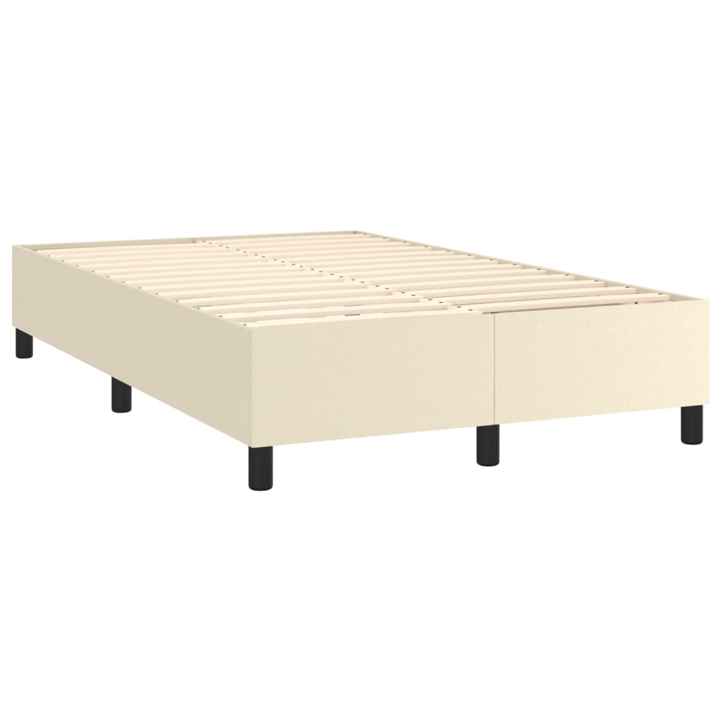 Okvir za krevet s oprugom krem 120 x 200 cm od umjetne kože