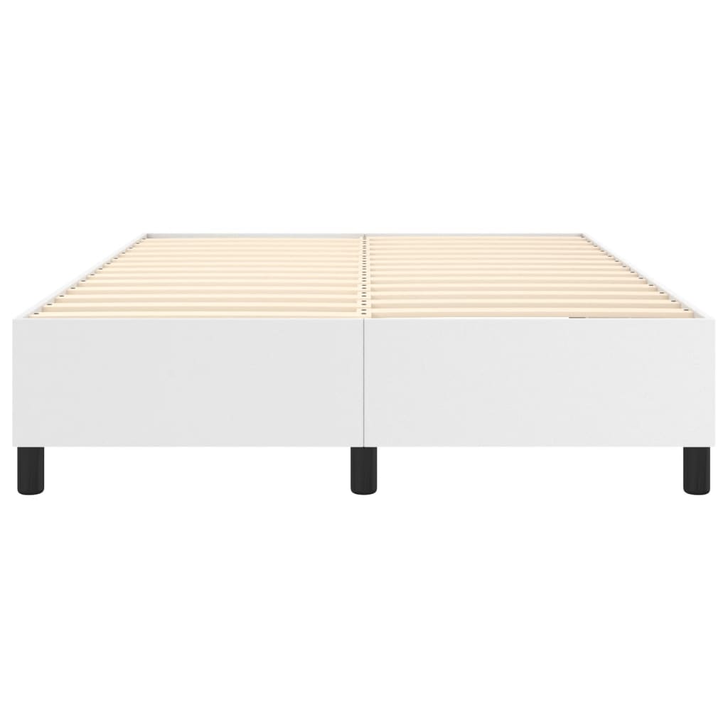 Okvir za krevet s oprugom bijela 140x190 cm od umjetne kože