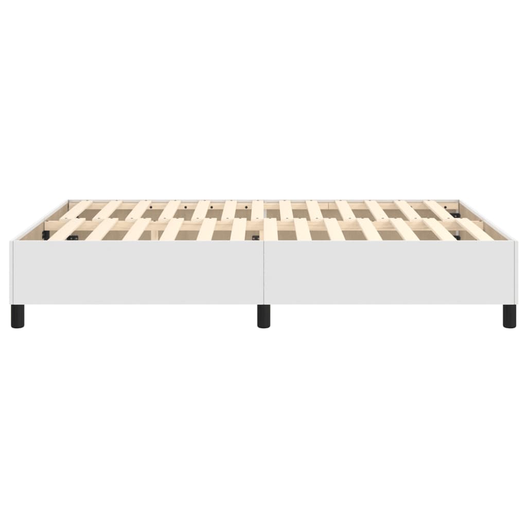 Okvir za krevet s oprugom bijela 140x190 cm od umjetne kože