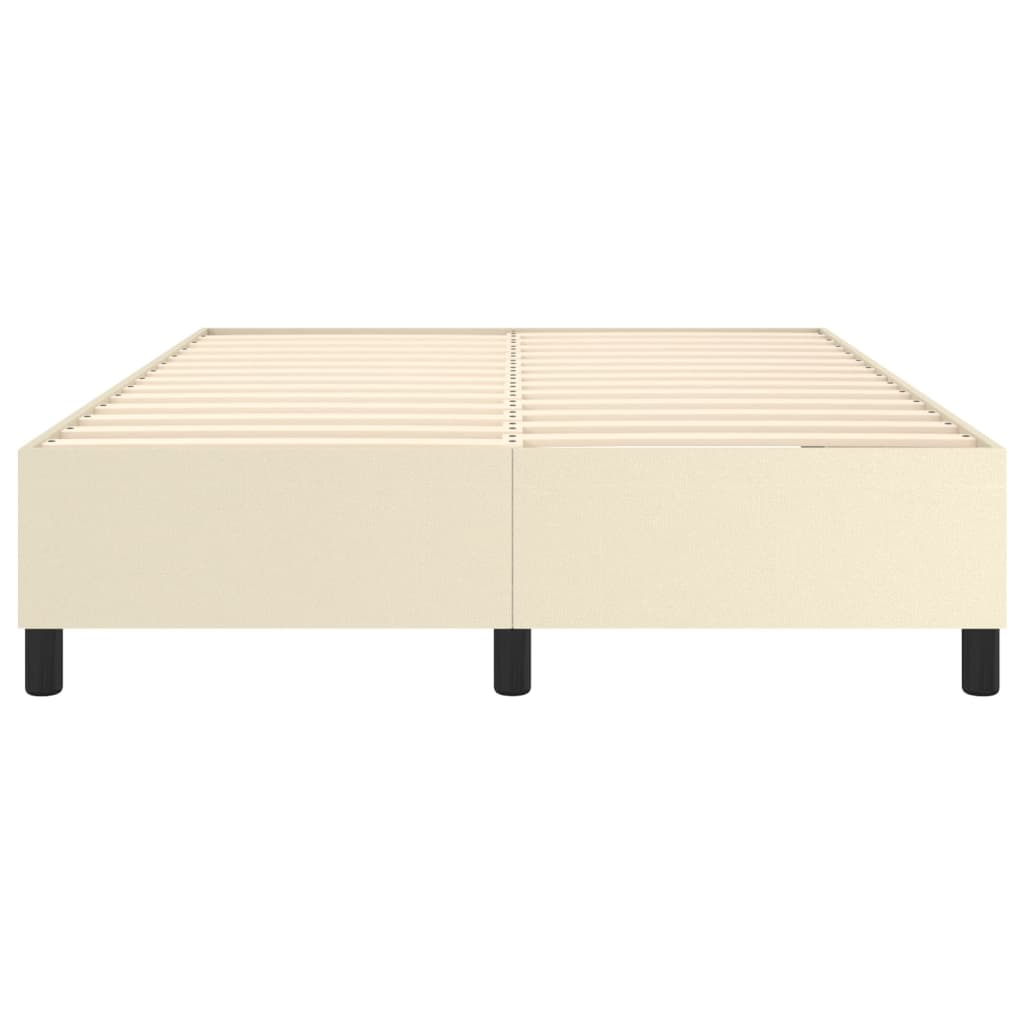 Okvir za krevet s oprugom krem 140x200 cm od umjetne kože
