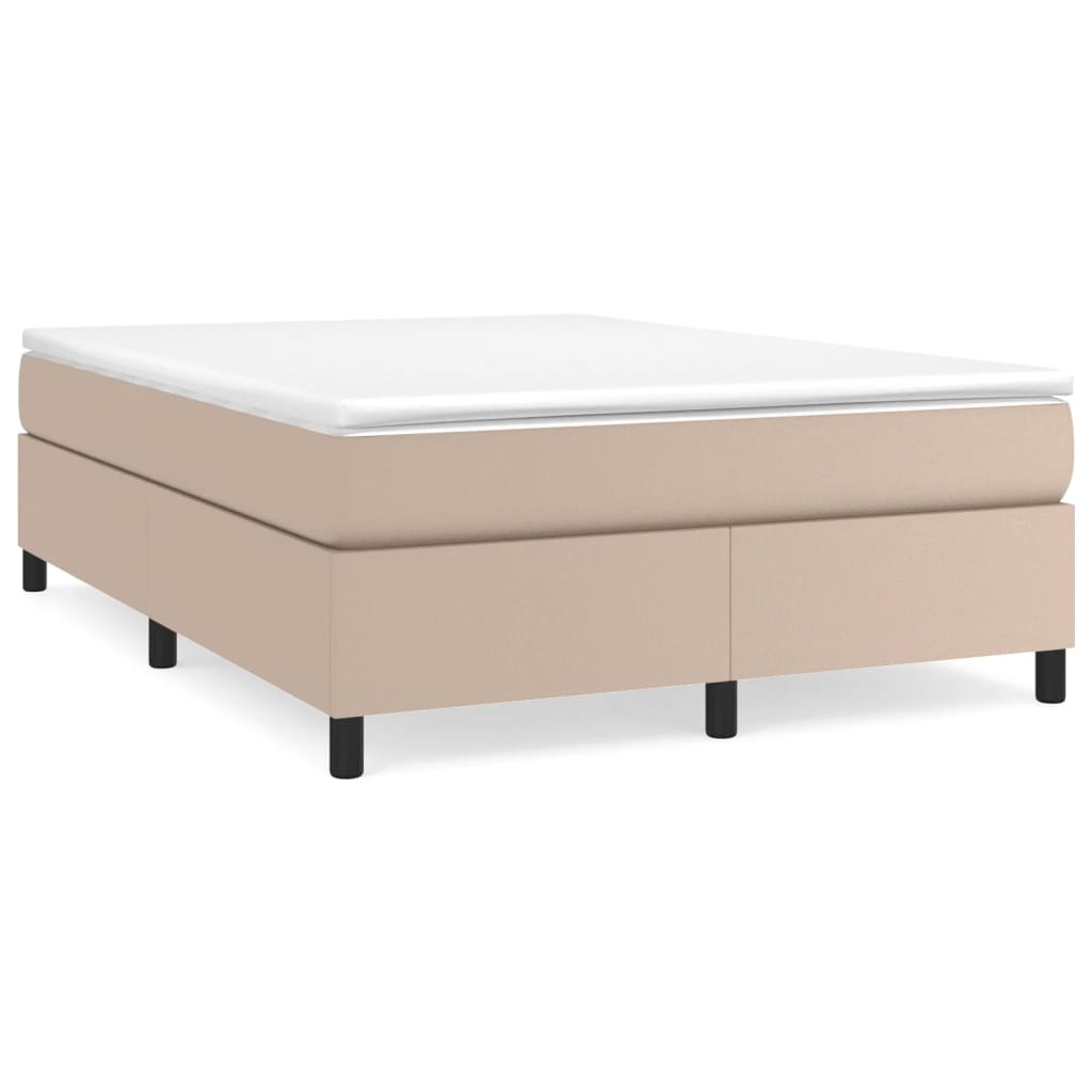 Okvir za krevet s oprugom boja cappuccina 140x200 cm od umjetne kože