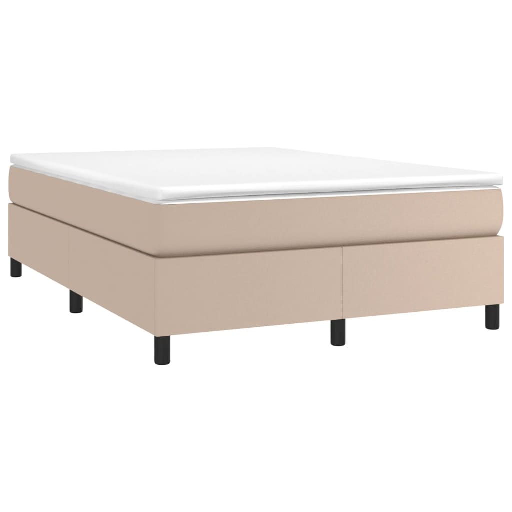 Okvir za krevet s oprugom boja cappuccina 140x200 cm od umjetne kože