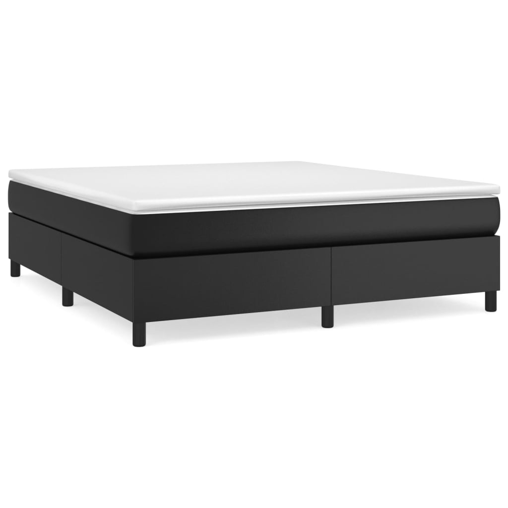 Okvir za krevet s oprugom crni 160x200 cm od umjetne kože
