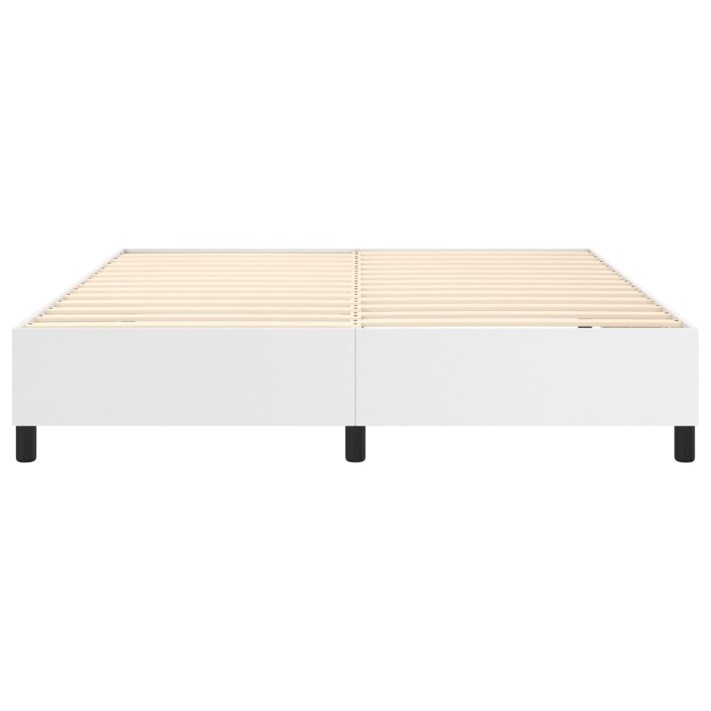 Okvir za krevet s oprugom bijela 160x200 cm od umjetne kože