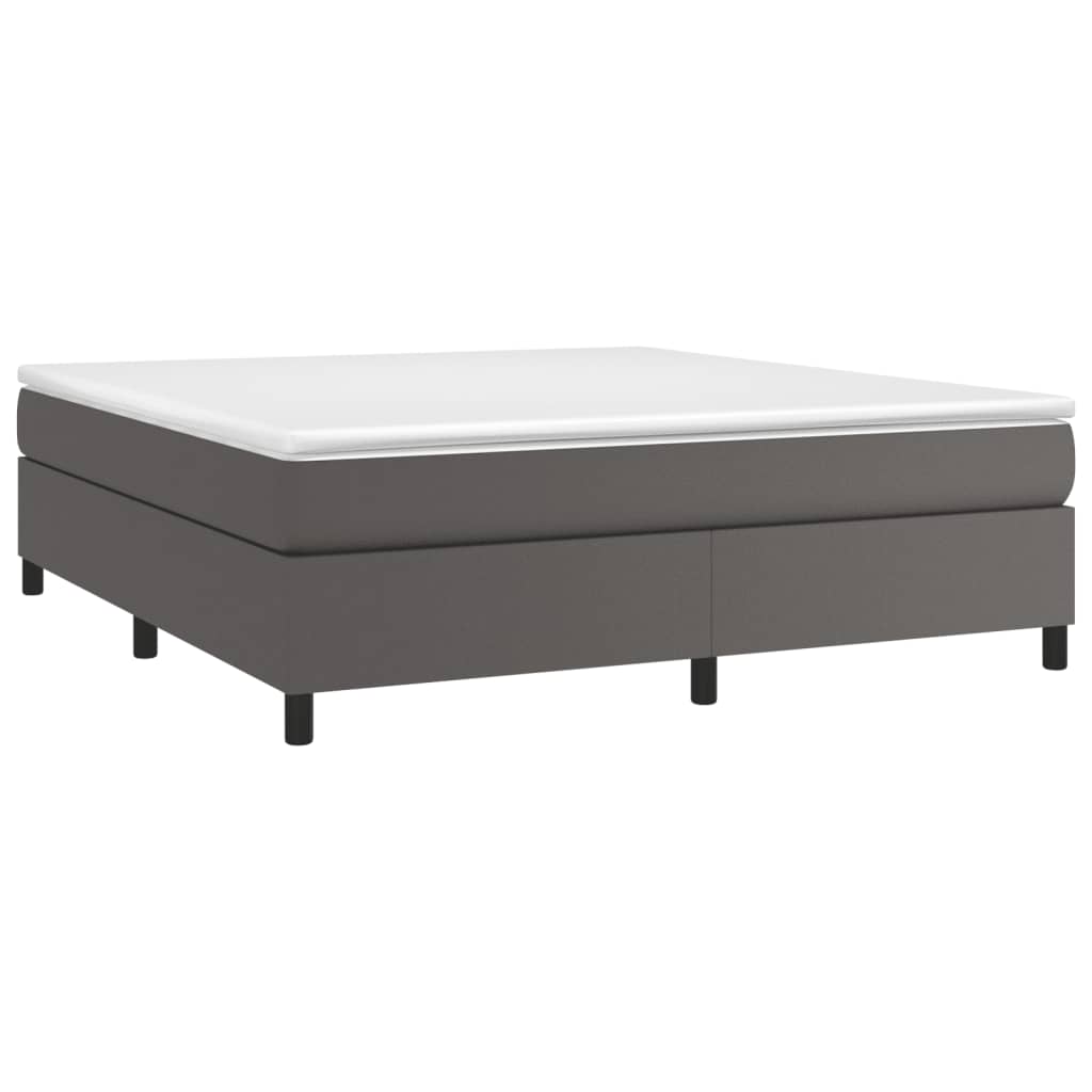 Okvir za krevet s oprugom sivi 160x200 cm od umjetne kože