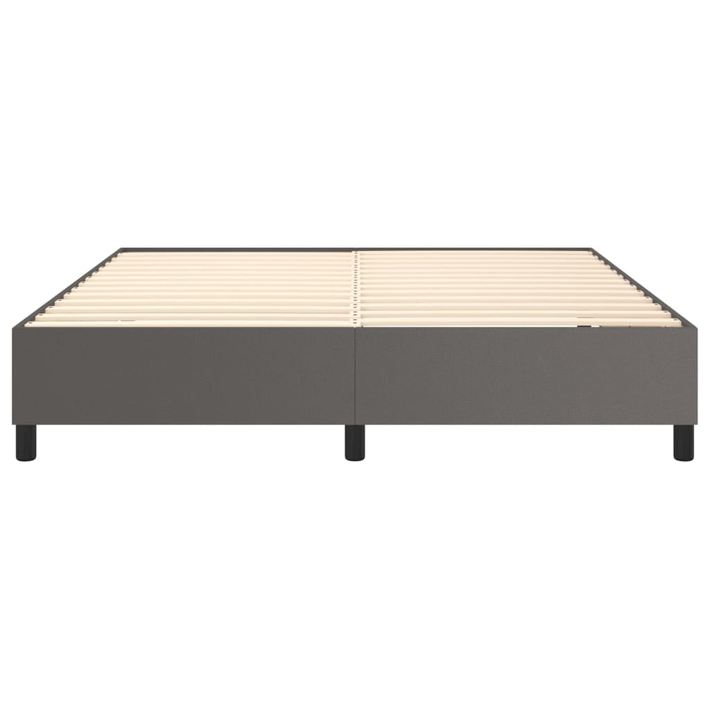 Okvir za krevet s oprugom sivi 160x200 cm od umjetne kože