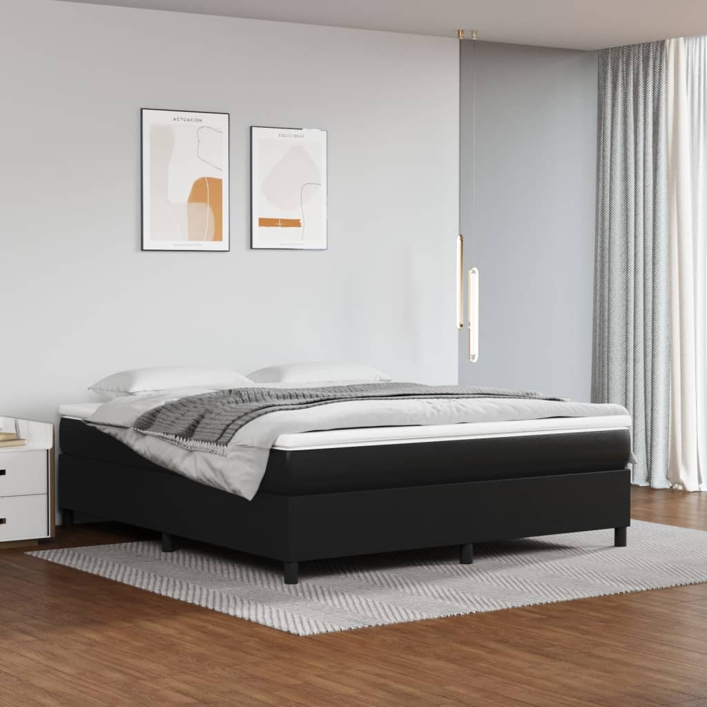 Okvir za krevet s oprugom crni 180x200 cm od umjetne kože