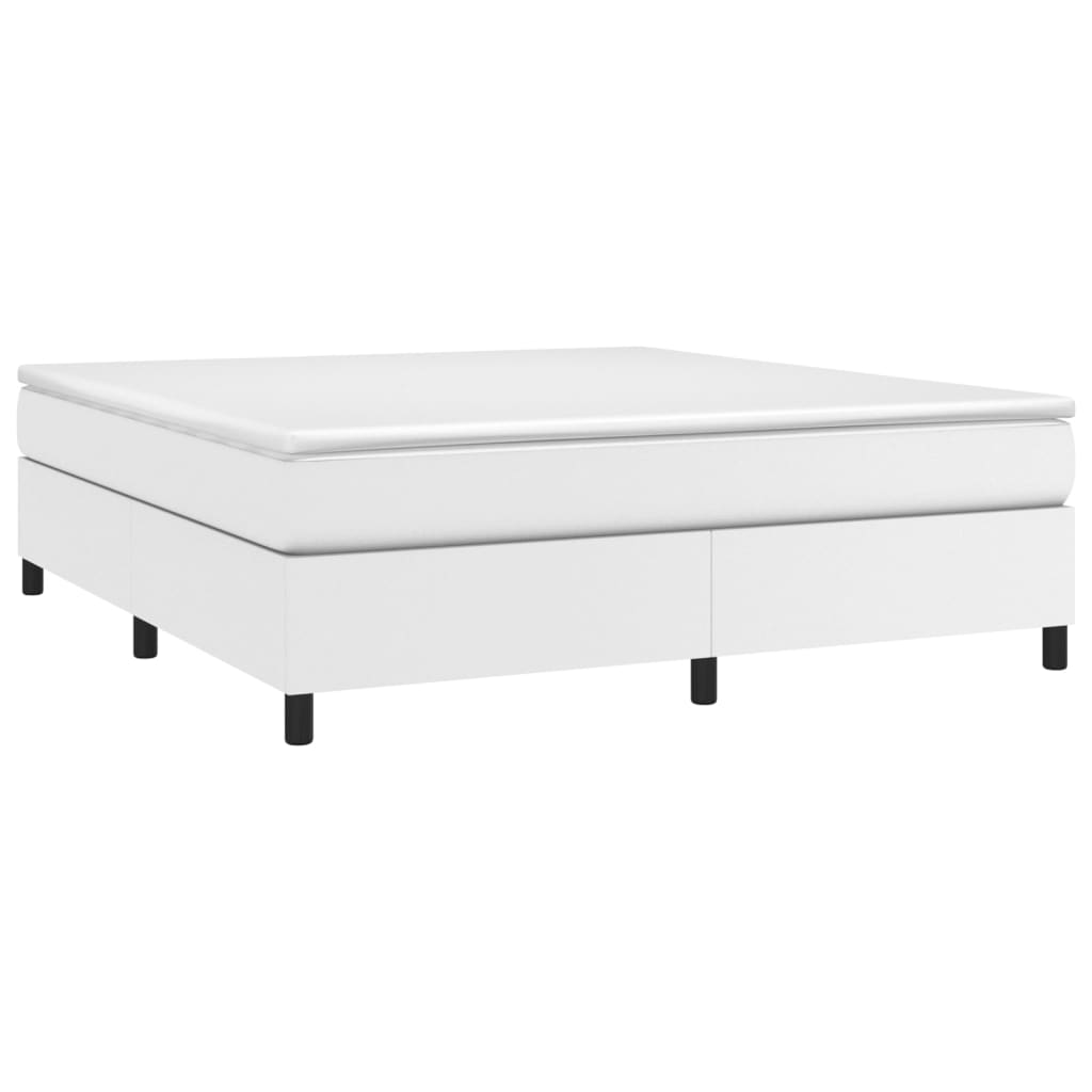 Okvir za krevet s oprugom bijela 180x200 cm od umjetne kože