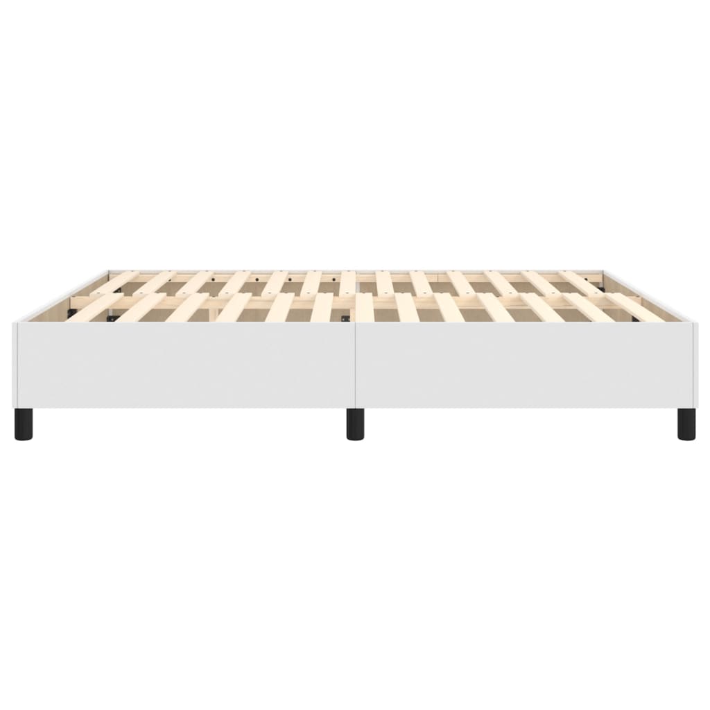 Okvir za krevet s oprugom bijela 180x200 cm od umjetne kože