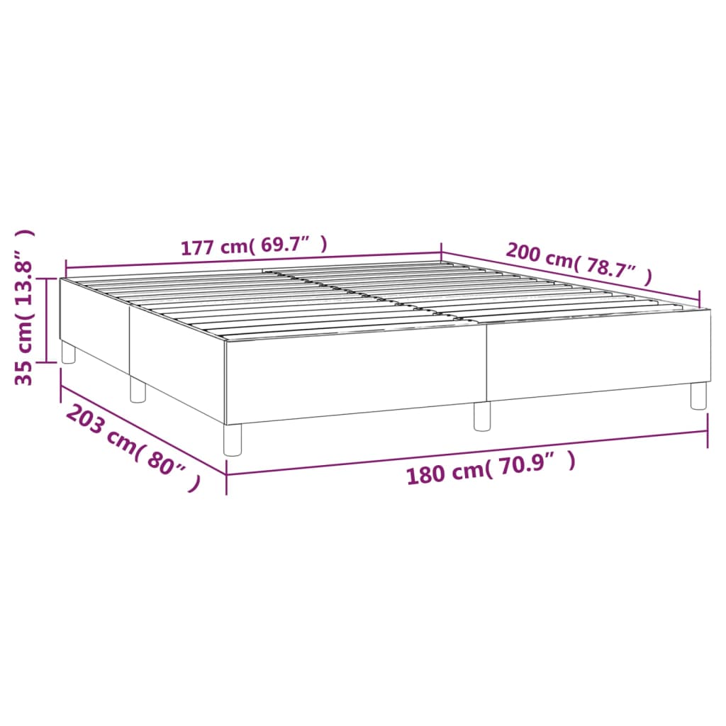 Okvir za krevet s oprugom bijela 180x200 cm od umjetne kože