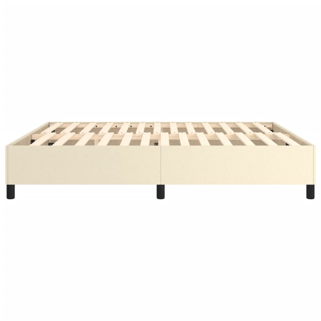 Okvir za krevet s oprugom krem 180x200 cm od umjetne kože