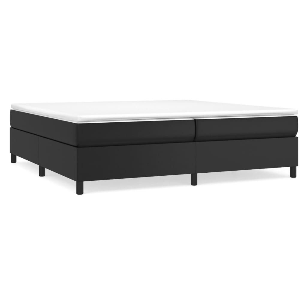 Okvir za krevet s oprugom crni 200x200 cm od umjetne kože