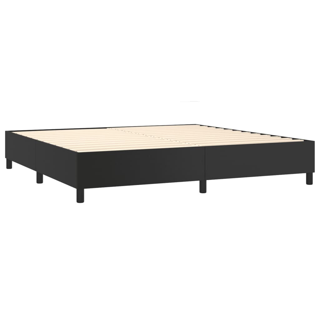 Okvir za krevet s oprugom crni 200x200 cm od umjetne kože