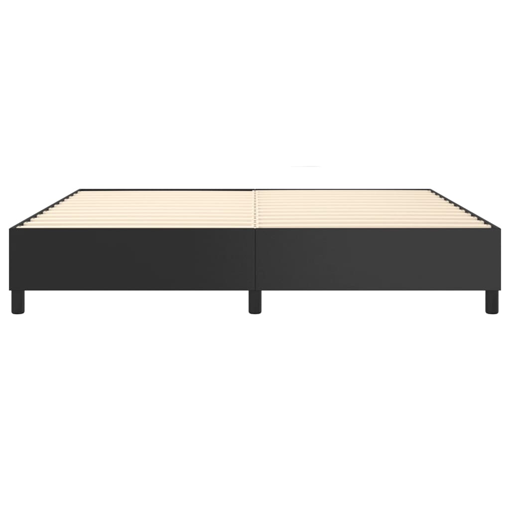 Okvir za krevet s oprugom crni 200x200 cm od umjetne kože