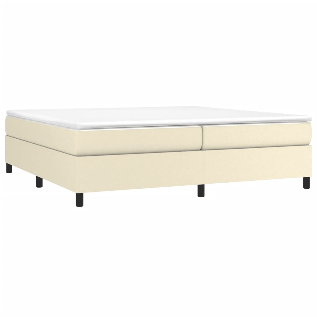 Okvir za krevet s oprugom krem 200x200 cm od umjetne kože