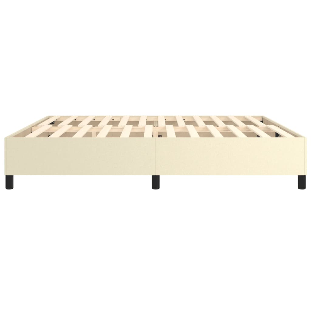 Okvir za krevet s oprugom krem 200x200 cm od umjetne kože