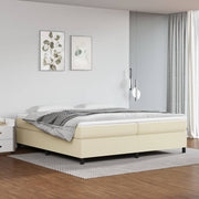 Okvir za krevet s oprugom krem 200x200 cm od umjetne kože