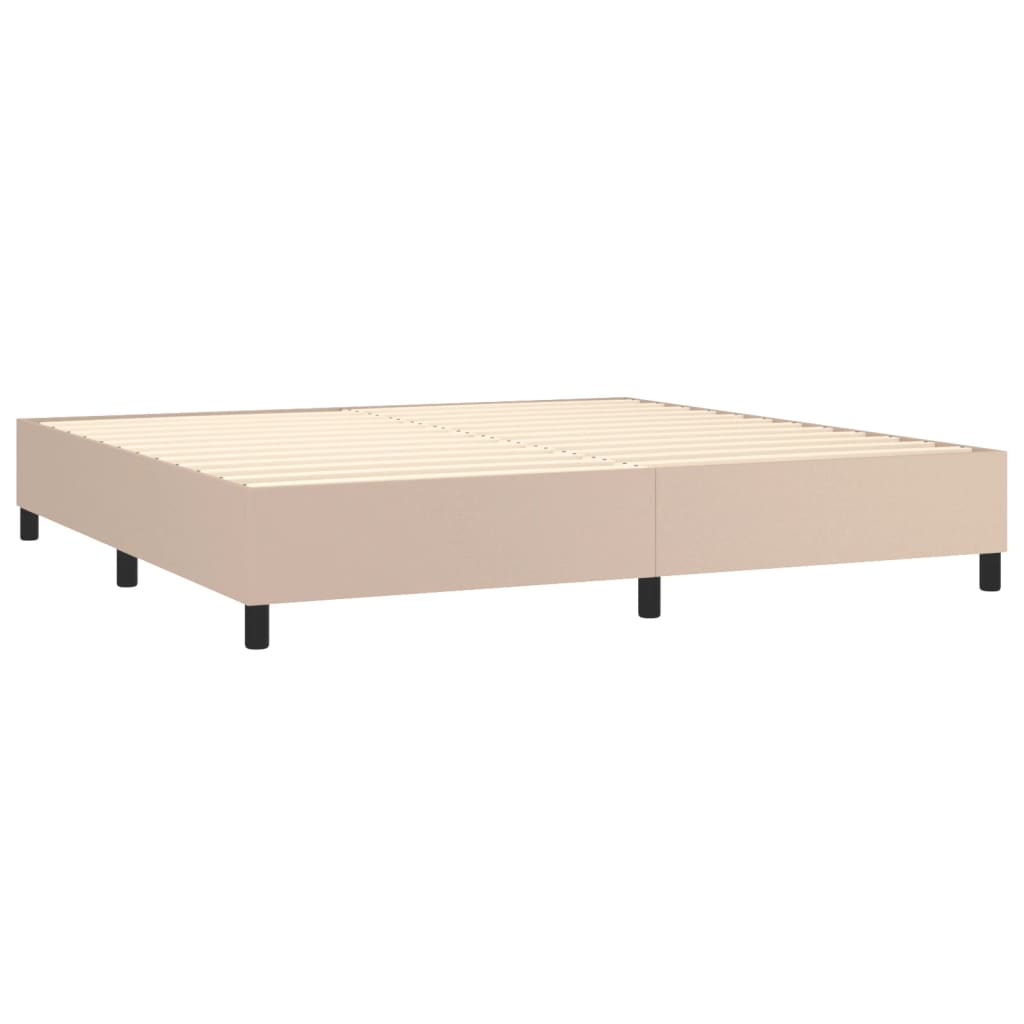 Okvir za krevet s oprugom boja cappuccina 200x200 cm od umjetne kože