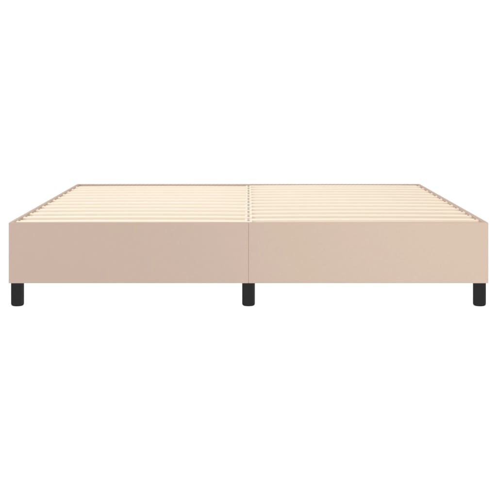 Okvir za krevet s oprugom boja cappuccina 200x200 cm od umjetne kože