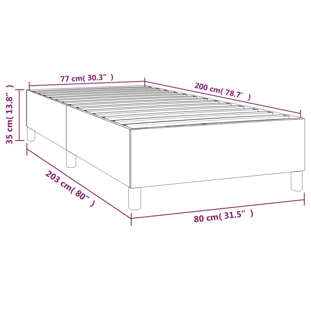 Okvir za krevet s oprugom svjetlosivi 80x200 cm baršunasti