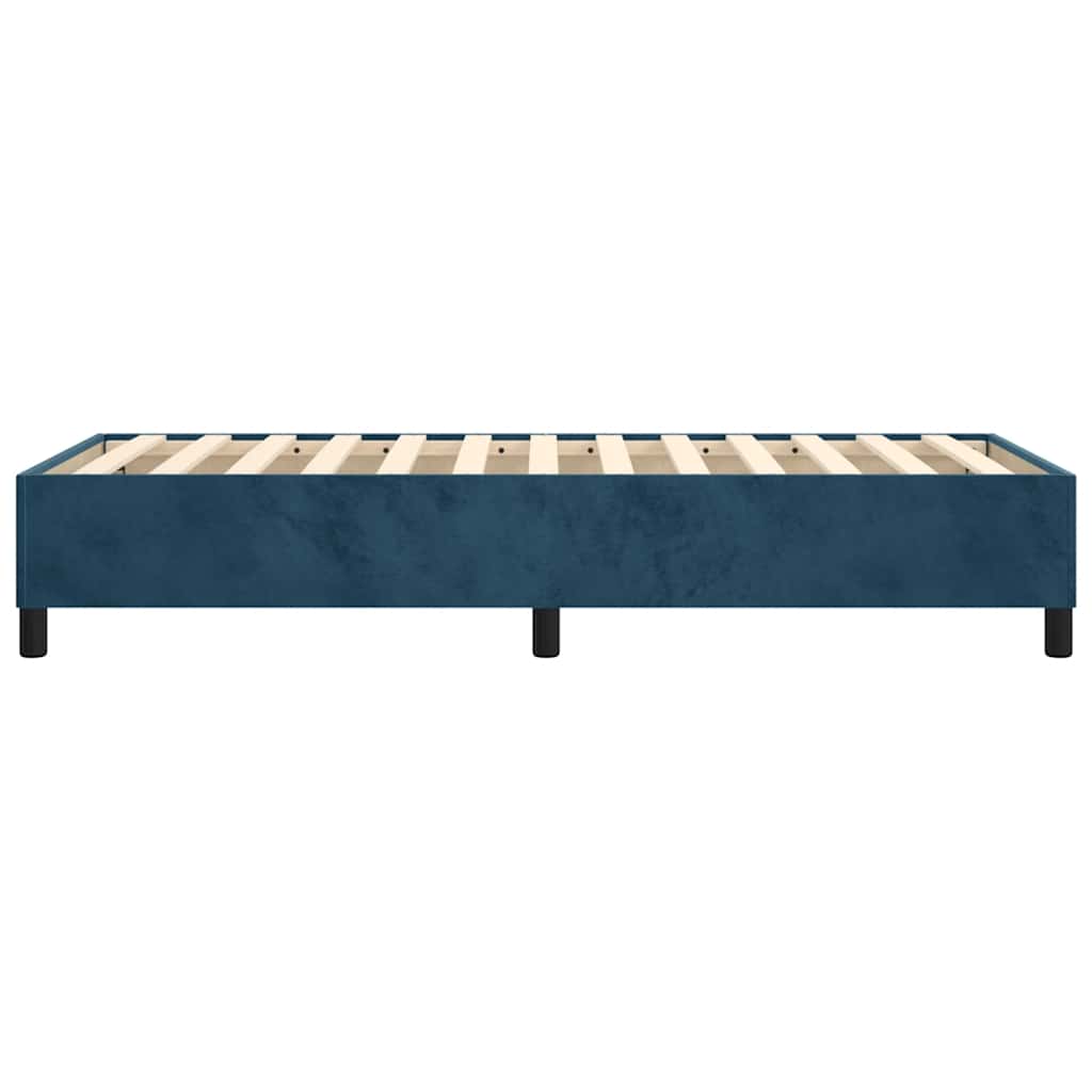 Okvir za krevet s oprugom tamnoplavi 90x190 cm baršunasti