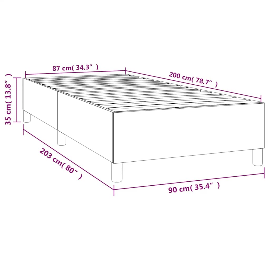 Okvir za krevet s oprugom tamnoplavi 90x200 cm baršunasti