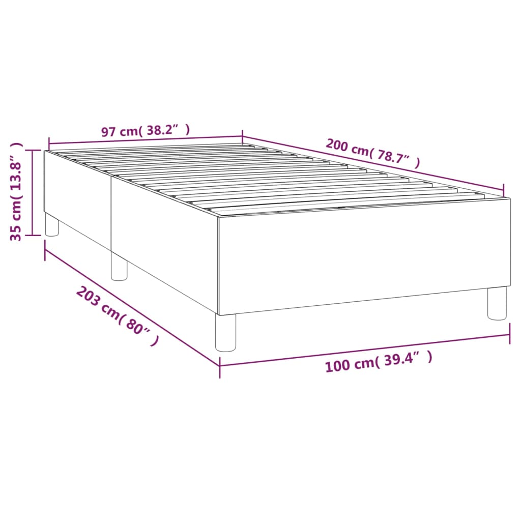 Okvir za krevet s oprugom svjetlosivi 100x200 cm baršunasti