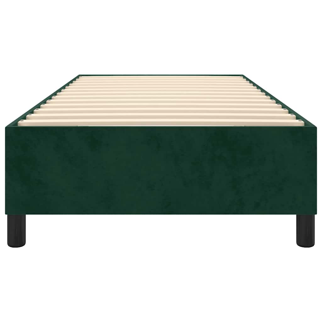 Okvir za krevet s oprugom tamnozeleni 100x200 cm baršunasti