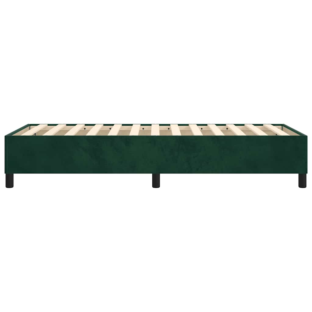Okvir za krevet s oprugom tamnozeleni 100x200 cm baršunasti