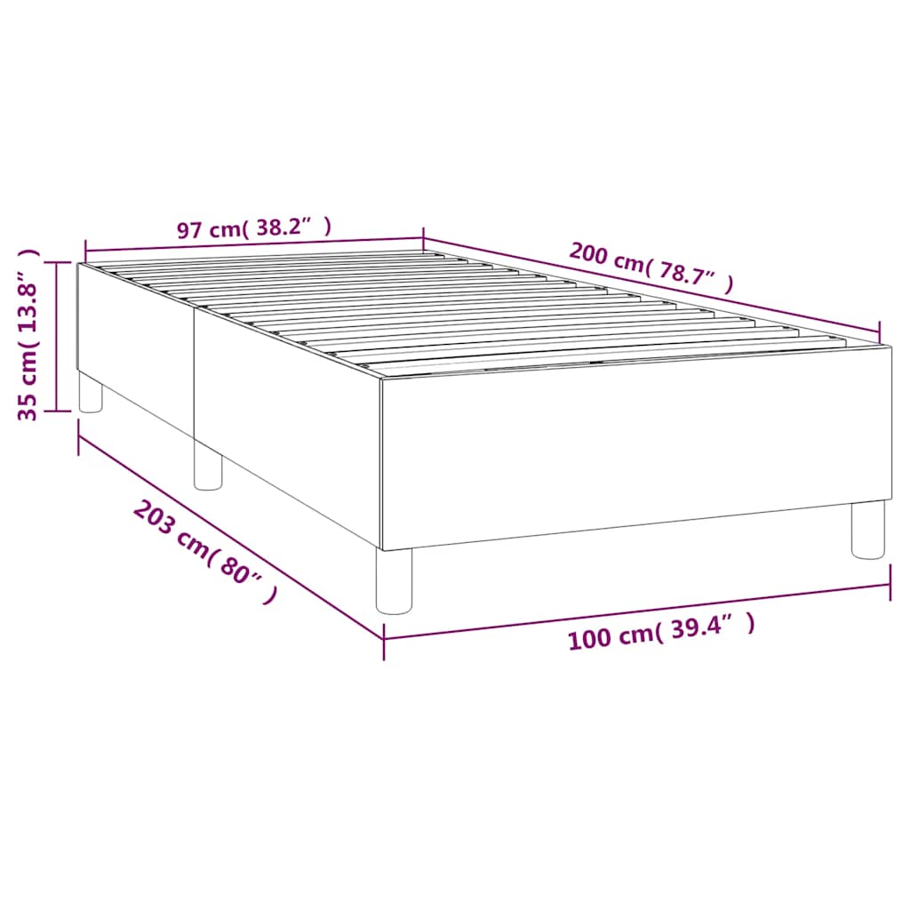 Okvir za krevet s oprugom tamnoplavi 100x200 cm baršunasti