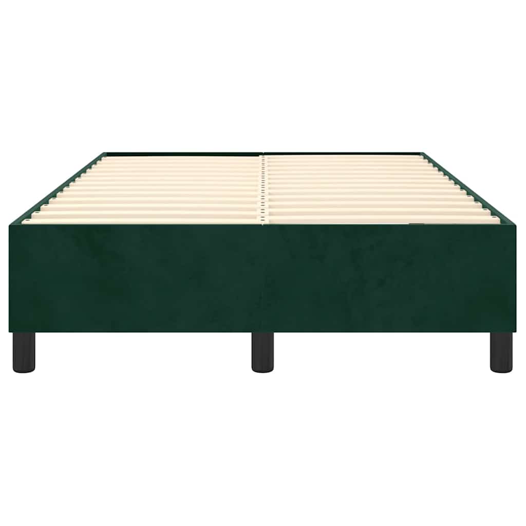 Okvir za krevet s oprugom tamnozeleni 120x200 cm baršunasti