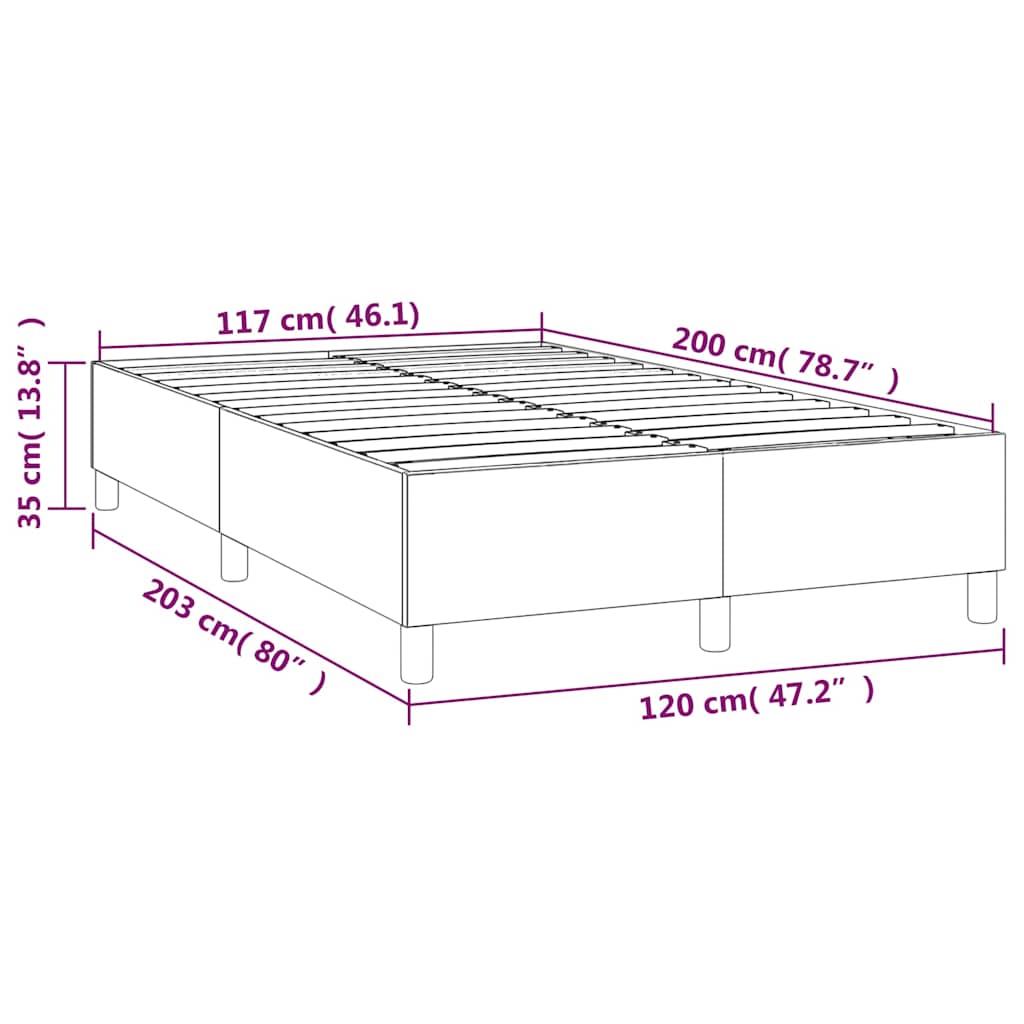 Okvir za krevet s oprugom tamnozeleni 120x200 cm baršunasti