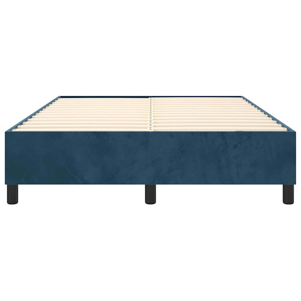 Okvir za krevet s oprugom tamnoplavi 140x190 cm baršunasti