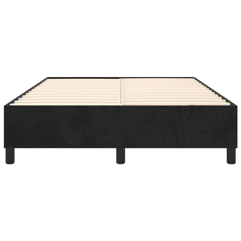 Okvir za krevet s oprugom crni 140x200 cm baršunasti