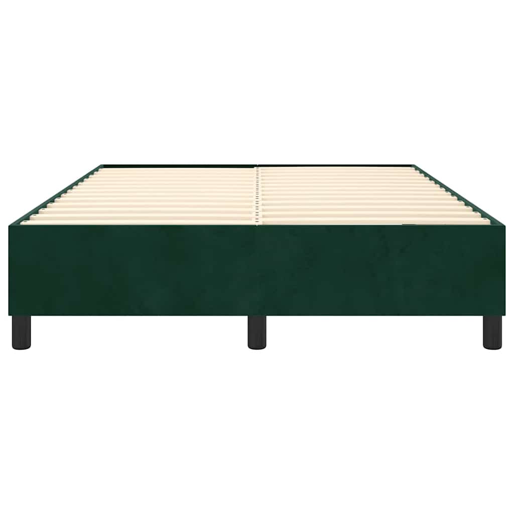 Okvir za krevet s oprugom tamnozeleni 140x200 cm baršunasti