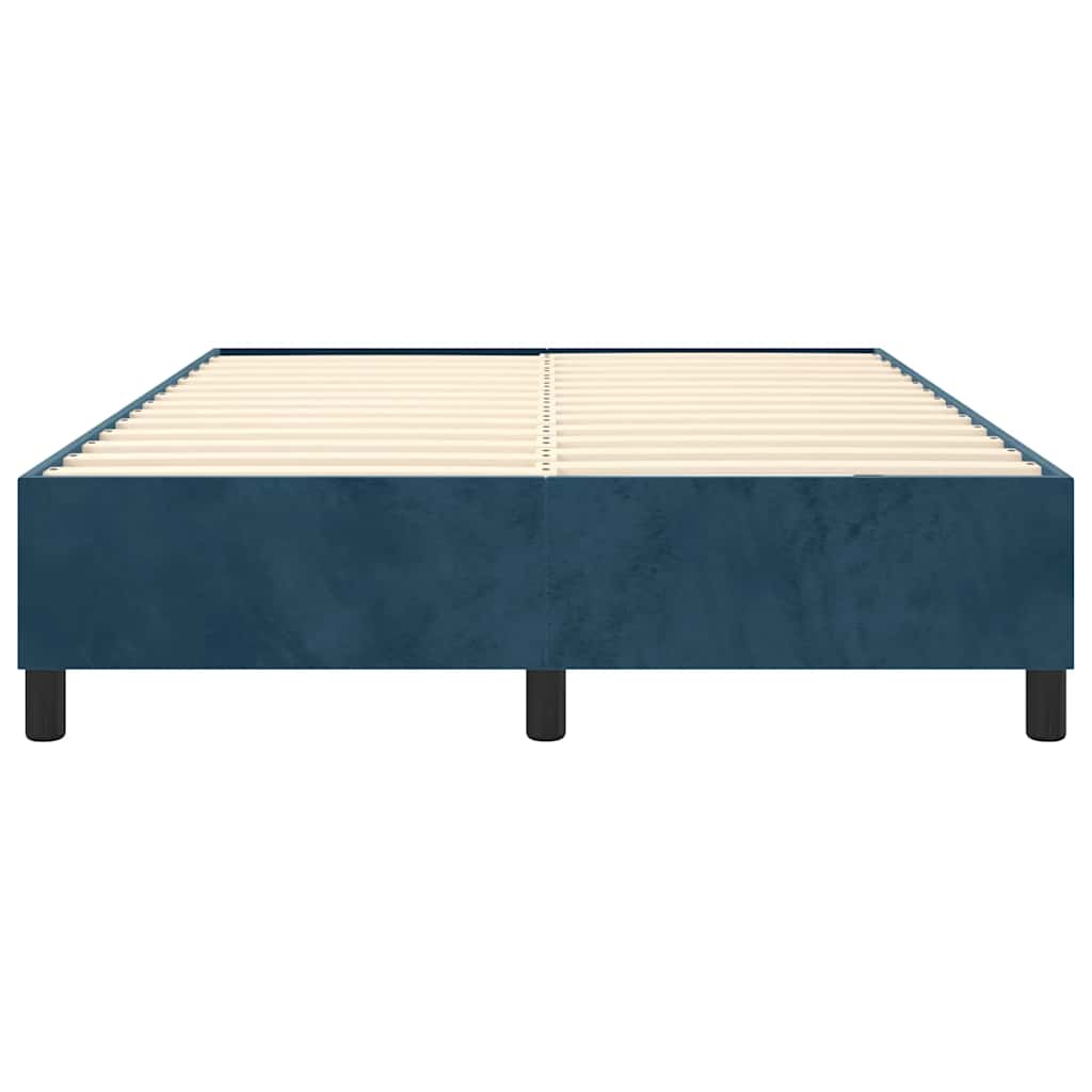 Okvir za krevet s oprugom tamnoplavi 140 x 200 cm baršunasti